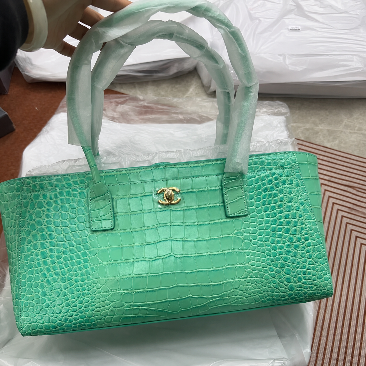 26SS crocodile bag - Turquoise